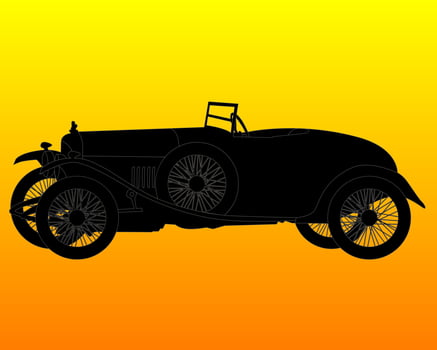black silhouette of a retro car vector