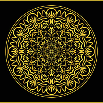 Mandala design  luxury ornamental background in gold color vector