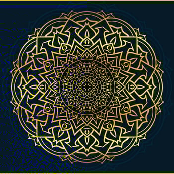 Mandala design  luxury ornamental background in gold color vector