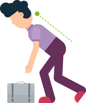 Business man showing the correct posture png