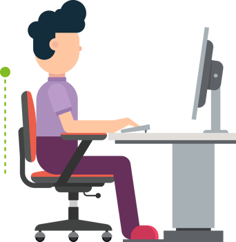 Business man showing the correct posture png