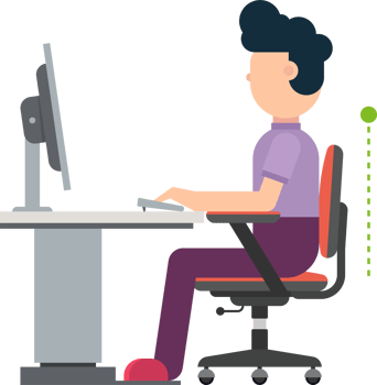 Business man showing the correct posture png