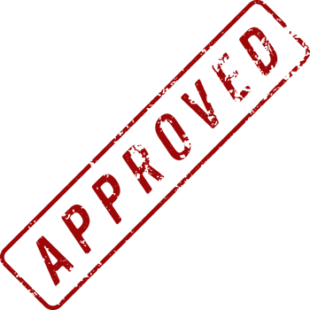 Stamp mark with approved text png