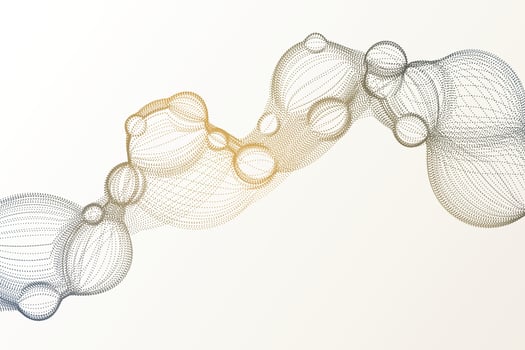 Science gradient bubble particles decorative design background in futuristic style vector