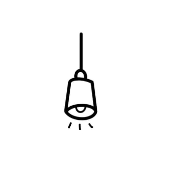 Lamp Light Bathroom Hand drawn organic line Doodle vector