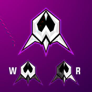 Simple letter W R esport gaming logo vector illustration