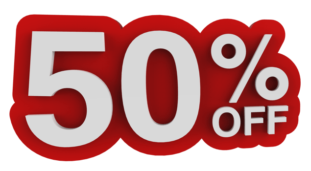 Sale tag number discount promotion. 3D illustration png