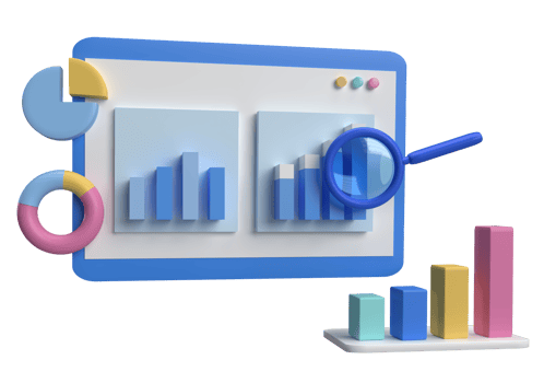 Business graph and chart for web  search engine optimization 3d render png