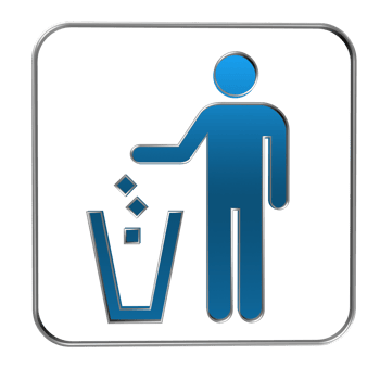 Throwing Trash 3D Blue Icon png