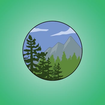 Mountain  Circular Logo Badge  design vector emblem illustration design template for vacation
