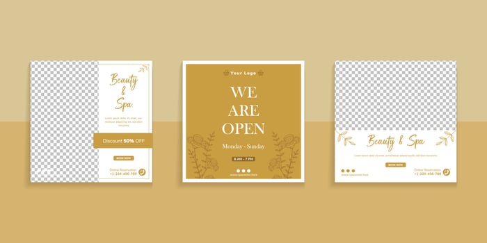 Beauty And Spa Social Media Post Template vector