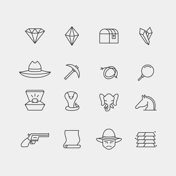 Treasure Hunters Icon Collection vector