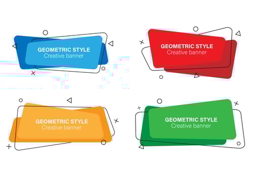 Set of trendy banners of different colors and shapes made in flat style vector