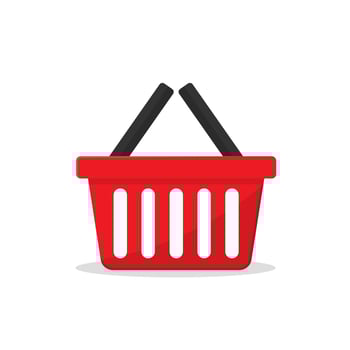 red plastic supermarket basket empty. vector