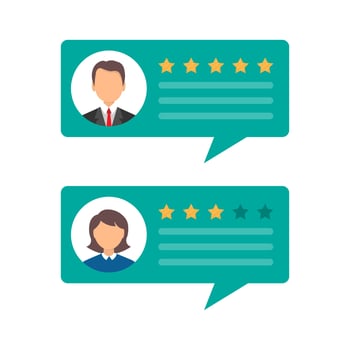 rating messages customer reviews, vector illustration, flat design.