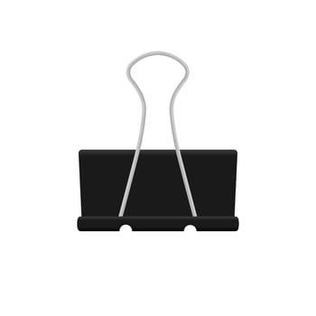 Vector illustration for black metal paper clip
