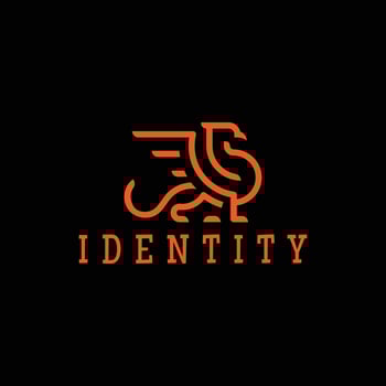 Griffin Heraldic Logo Design. Dragon or gryphon isolated heraldic animal. Vector art illustration