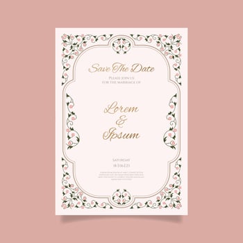 Hand drawn wedding invitation. - Vector. vector