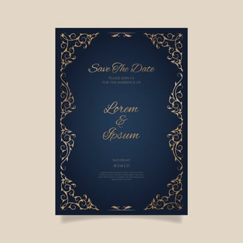 Golden luxury wedding invitation template. - Vector. vector