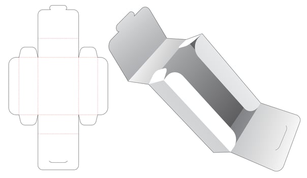 Cardboard packaging for book die cut with 3D mockup vector