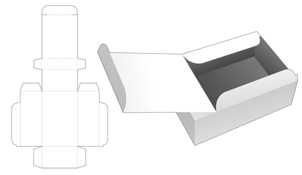 Cardboard flip box die cut vector