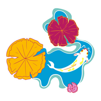 Artistic koi fish vector illustration
