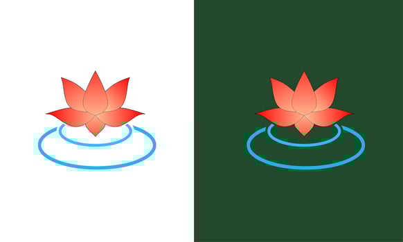 Template logo lotus flower on the water vector