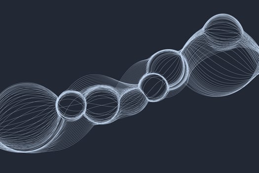 Futuristic bubble of lines decorative surface. Technology motion vector background illustration
