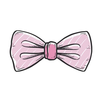Tie bow color doodle sketch vector