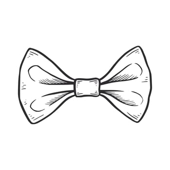 Tie bow doodle sketch. Hand drawn vector