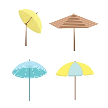 beach umbrella set vector