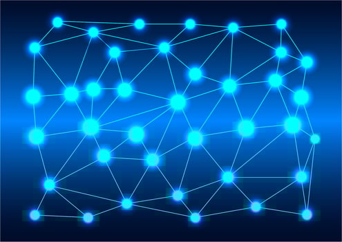 graphics design glow dot network diagram technology for vector illustration