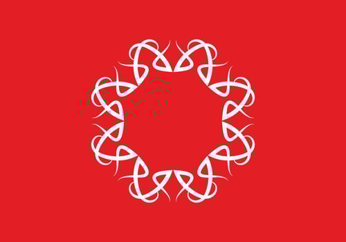 Red white ornament vector logo