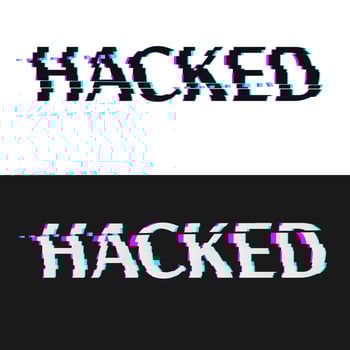 Type Hacked on black and white background. vector