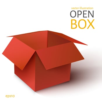 Red box opened. vector
