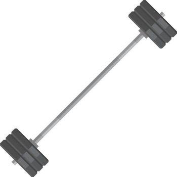Barbell in flat style png illustration