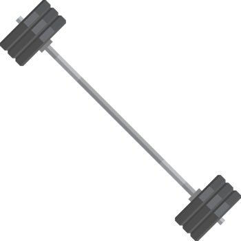 Barbell in flat style png illustration