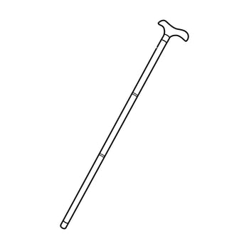 Gentleman Cane Outline Icon Illustration on Isolated White Background Suitable for Men, Style, Fashion Icon vector