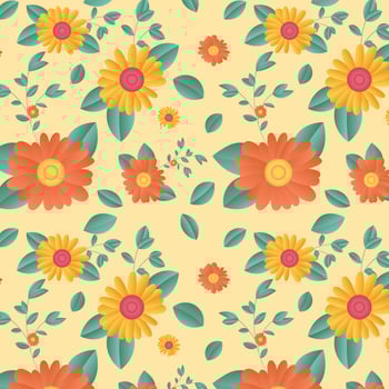 Hand drawn abstract floral pattern background. Vector. vector