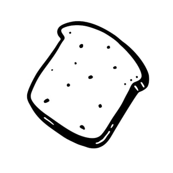 Toast is a hand-drawn bakery element Vector sketch of doodles. For cafe and bakery menus