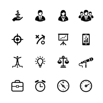 Business Icons and Finance Icons with White Background vector