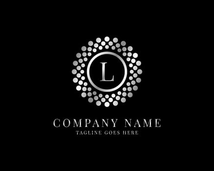 elegant circle letter L logo template vector