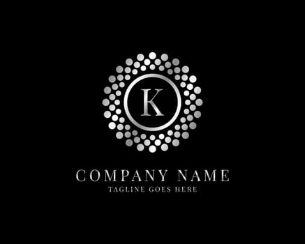 elegant circle letter K logo template vector