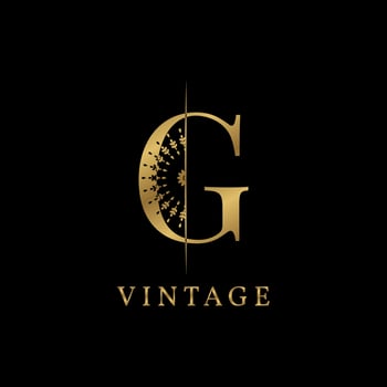 letter G decorative golden vintage vector