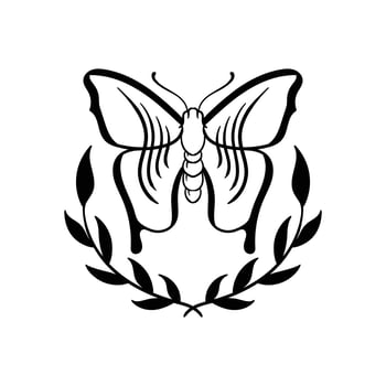 hand drawn butterfly vintage doodle illustration for tattoo stickers poster etc vector