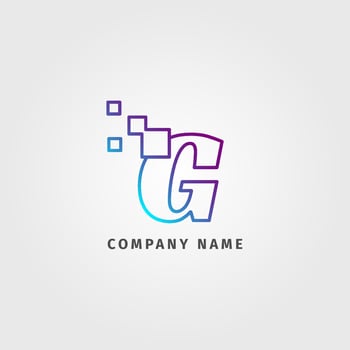trendy logotype letter G pixel decoration for digital services company vector
