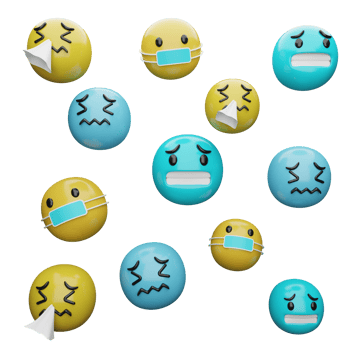 3d illustration Yellow faces.expressions and emotions png
