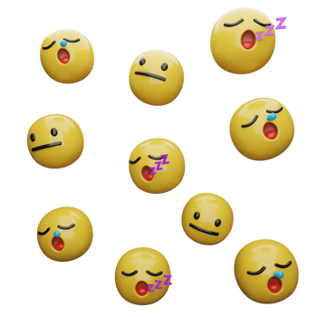 3d illustration Yellow faces.expressions and emotions png