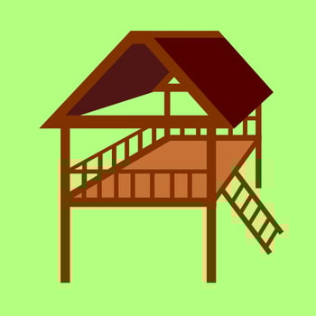 Indonesian traditional  gazebo  illustration vector. vector