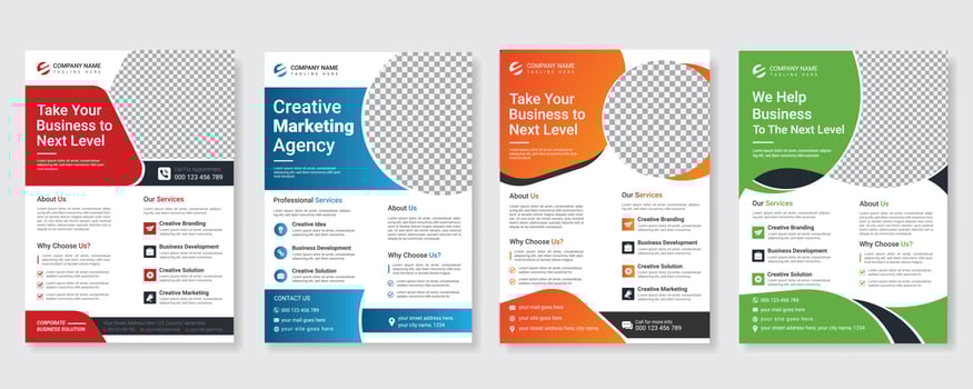 Corporate creative marketing business promotion flyer design template, business poster, modern business flyer or vector template design